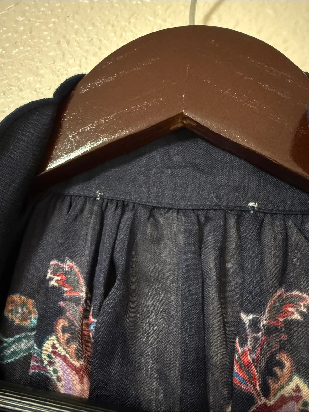 Zimmermann Rhiannon Billow Blouse 100% Ramie Paisley Boho Sheer Navy Top M - Picture 10 of 14